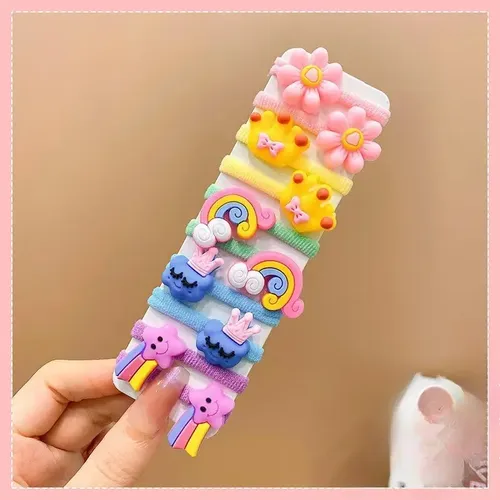 Cw 100 Lindos Anillos De Pelo De Dibujos Animados Para Niños