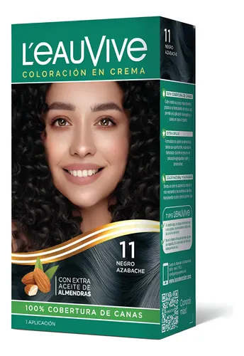 Coloración en Crema L’eau Vive 11 Negro Azabache de 20g con Cobertura de Canas