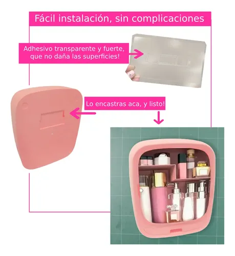 Organizador Colgante Cosmético Pared Baño Estante Tapa Cajon