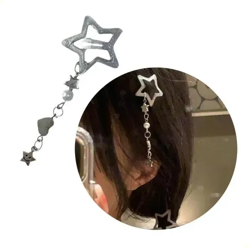 Pinza Para El Pelo Harajuku Y2k Con Forma De Pentagrama