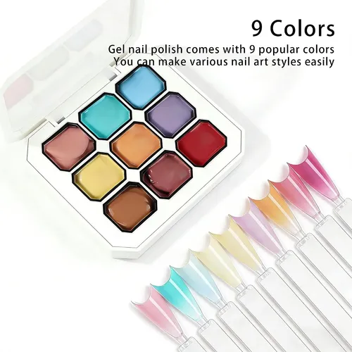 Set 9 Geles Para Uñas Efecto Aura Degradé