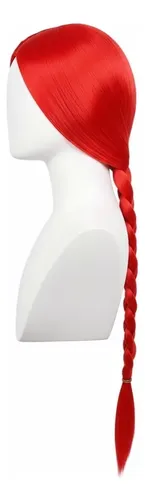 Peluca De Cosplay Trenza Simple Roja Jf Red Rojo