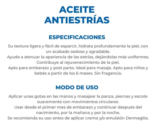 Dermaglos Aceite Anti Estrias X70