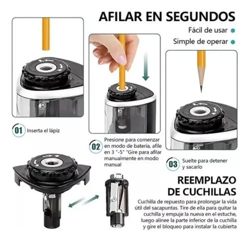 – Sacapuntas Eléctrico,sacapuntas Rápido Para Fr