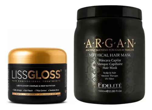 Alisado Liss Gloss + Máscara Argán Mythical 1kg Fidelité
