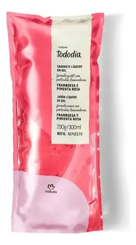 Repuesto Jabón Líquido Natura Frambuesa Pimienta Rosa 300ml.