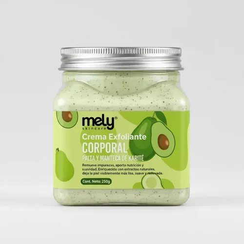 Crema Exfoliante Corporal Mely Pote Cuidado Suave 350g Palta Y Manteca De Karite