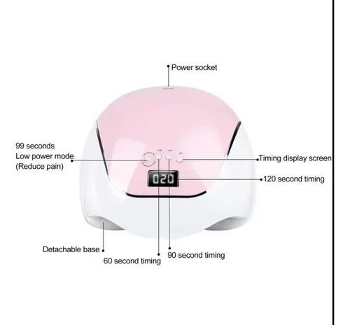 Lampara De Uñas Uv Led 120w Secador De Uñas Temporizador