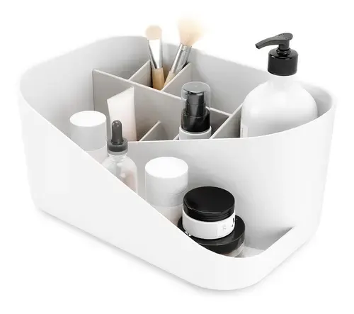 Organizador Cosméticos Umbra Glam Blanco Gris 8 Compartimentos Poliestireno