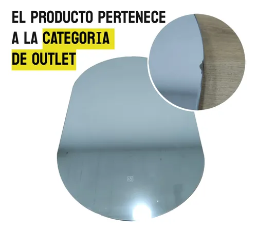 Espejo Led Vertical Oval 80×50 Botón Luz Frío/cálido *outlet