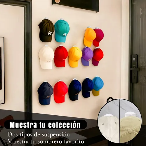 Set De 15 Ganchos Adhesivos Para Gorras, Sin Perforar,