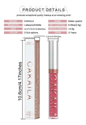 Labial Líquido Mate Cakaila Hidratante 2,5 Ml