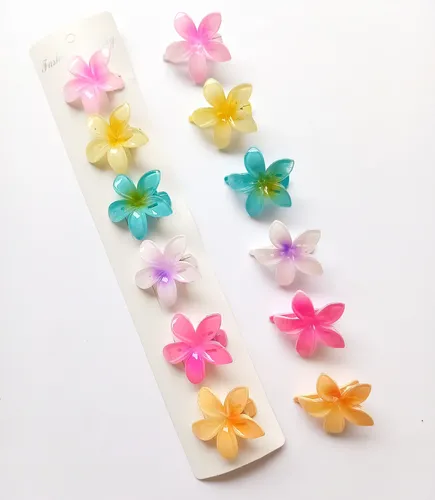 Pack X 6 Hebillas Pico Flor De Pelo Colores Surtidos