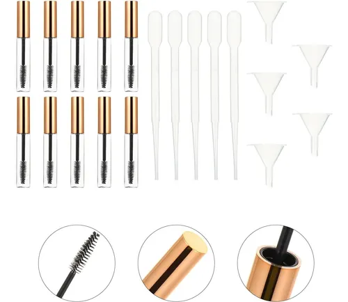 10 De Tubos De Rímel Vacíos Diy Con 5 Embudos Y 5 Pipetas