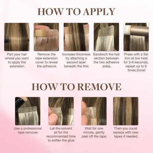 Cinta Para Extensiones De Cabello Goo Goo, Doble Cara, 72 Un
