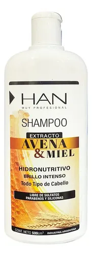 Shampoo Uso Profesional Avena Y Miel Han 500ml Pack X2u