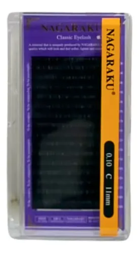 Kit Nagaraku Extensiones De Pestañas Clásicas 0.10 Curva C Largos 11 Al 15 Mm