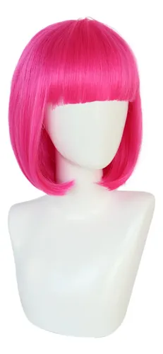 Peluca Corta, Sintética, 12 Pulgadas, Para Cosplay, Color Ro