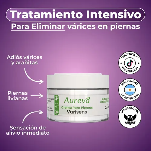 Crema Para Varices Arañitas Piernas Aureva Varisens 50ml