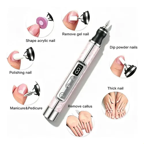 Máquina Profesional De Pulido De Uñas, Lijadora Eléctrica  Rosa