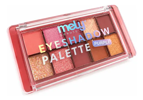 Paleta De Sombras Mely Beauty Purple 10 Tonos Mate Y Glitter
