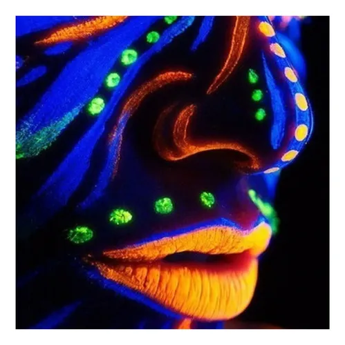 Kit Maquillaje Artístico Fluorescente Neon Luz Negra Glow