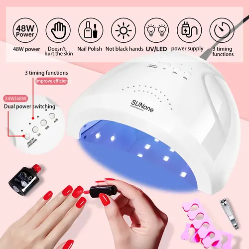 Set Profesional Uñas Gel 22 Esmaltes 3 Colores Lámpara Uv