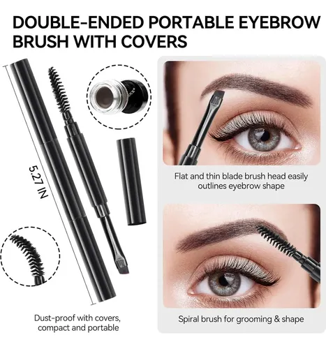 Kit De Cejas Colorido Impermeable Con Pomada Marrón Oscuro