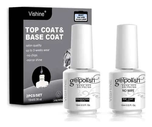 Set De Esmaltes Gel Base Y Top Coat Vishine 15ml