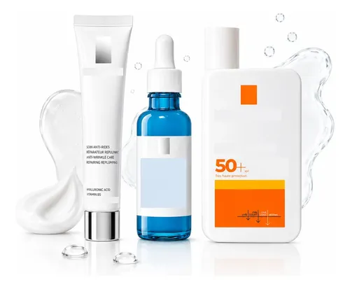Kit Skincare Facial Sérum Hidratante Crema Ojos Protector