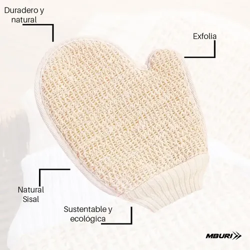 Guante Sisal Exfoliante Corporal Esponja Baño Cuerpo Masajes