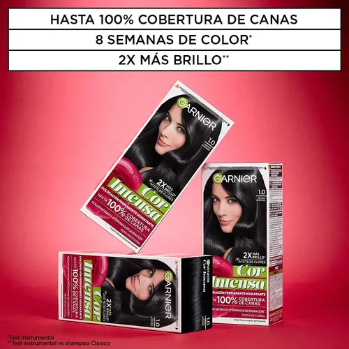 Kit Tintura Permanente Cor Intensa Tono 1.0 Negro Intenso Garnier