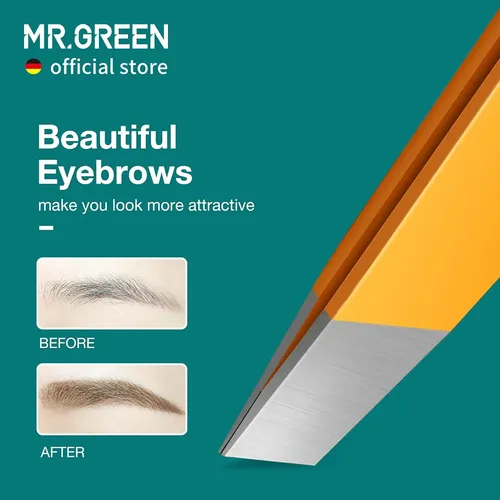 Pinza Para Cejas Acero Inoxidable Naranja Maquillaje