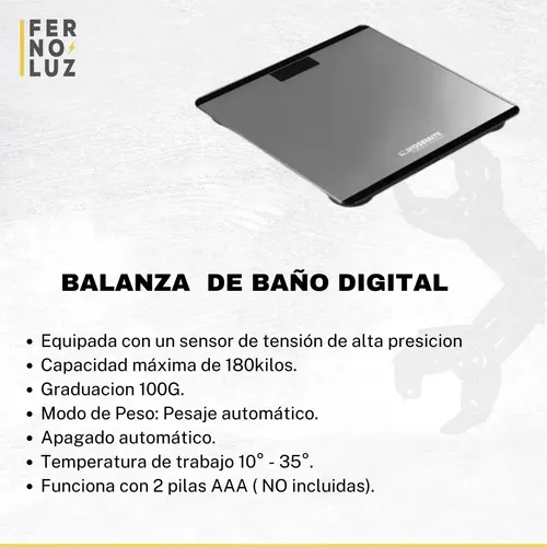 Balanza Digital de Baño Personas hasta 180 kg color Cromada