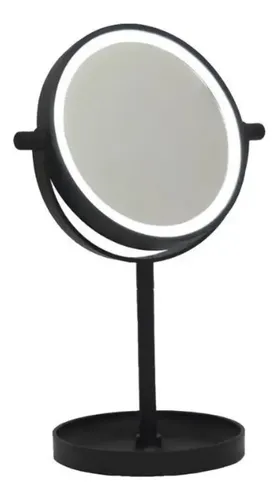 Espejo Maquillaje Vgo De Mesa Aro Luz Led Con Base