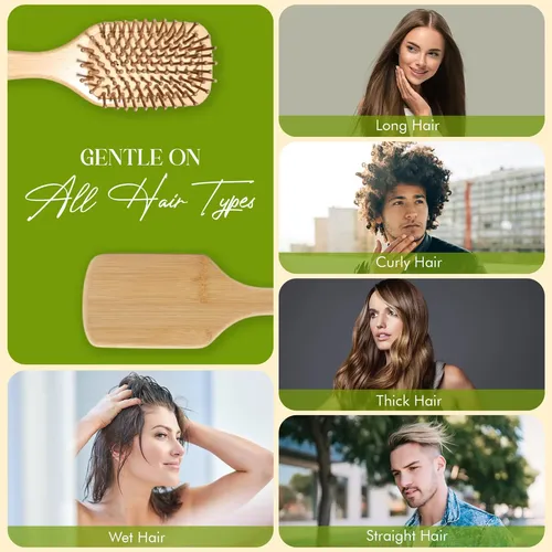 Cepillo De Bambú Natural Para El Crecimiento Del Cabello
