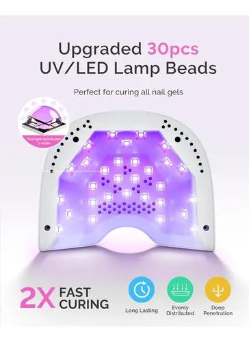 Lámpara Uv Led Compacta Blanca Con Sensor Y Guantes