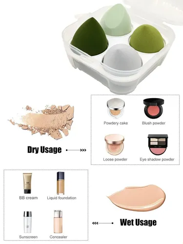 Esponjas De Maquillaje, Esponja Mezcladora De Bases Para Cor