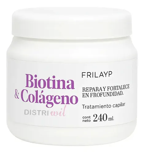 Máscara Capilar con Biotina y Colágeno Frilayp de 240 mL para Cabello Dañado