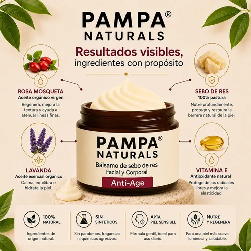 Bálsamo Facial Regenerador Beef Tallow Sebo Res Natural