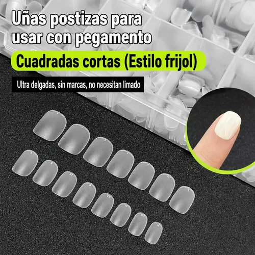 Uñas Postizas Gel Suave Transparentes Caja Con 120 Unidades