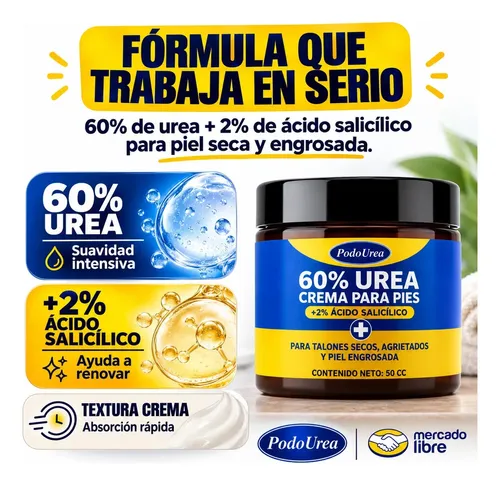 Podourea Crema Hidratante Para Pies Y Talones Secos 60% Urea 50cc