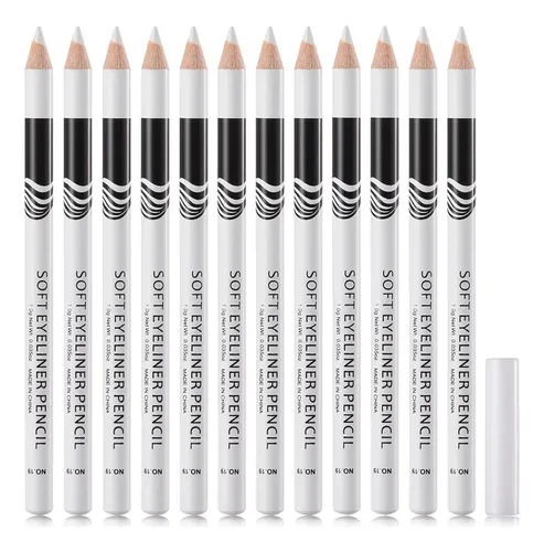 Set 12 Lápices Delineador Blanco Profesional Waterproof
