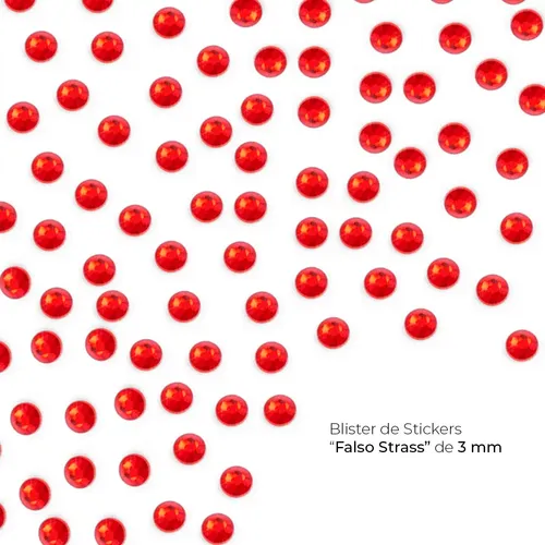 Plancha De Stickers  Falso Strass  3mm De Varios Colores