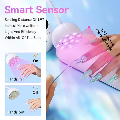 Lámpara Uv Led Para Uñas Gel Blanca Con Sensor Y Usb