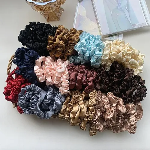 Set De 3 Scrunchies De Seda Para Cabello De Mujer