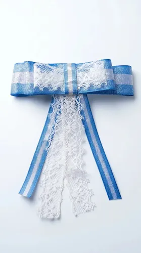 Moño Hebilla Argentina Accesorio Pelo Brillo Strass Puntilla Celeste Y Blanco Grande