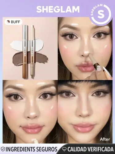 Sheglam Fine Line 2 In 1 Nose Contour & Highlight Pen Tono Del Maquillaje Buff