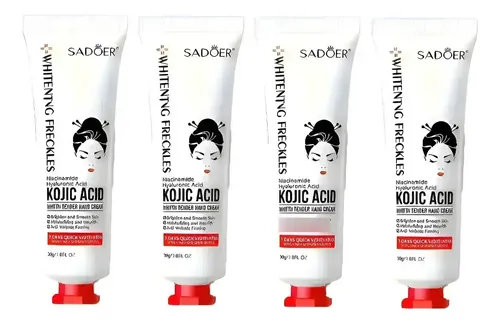 4 Set Manchas Aclarar Para Manos Crema Ácido Kojico Sadoer
