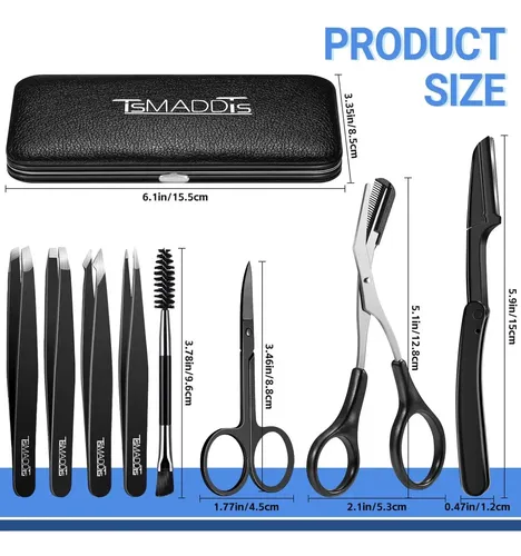 Kit De Cejas Tsmaddts 8 En 1 Con Tijeras, Pinzas Y